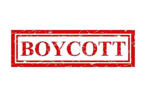 Boycott, simple rust vector red rectangle vector rubber stamp effect Stock Illustration