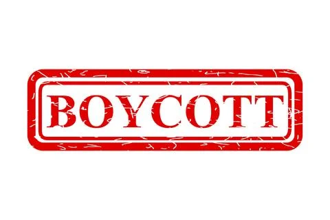 Boycott, simple rust vector red rectangle vector rubber stamp effect Stock Illustration