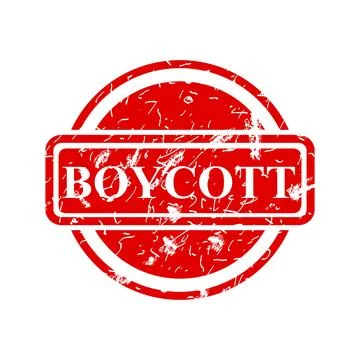 Boycott, simple rust vector red circle vector rubber stamp effect Stock Illustration