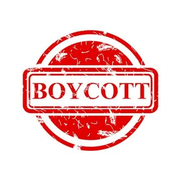 Boycott, simple rust vector red circle vector rubber stamp effect Stock Illustration