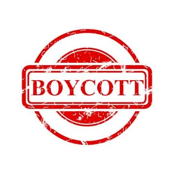 Boycott, simple rust vector red circle vector rubber stamp effect Stock Illustration