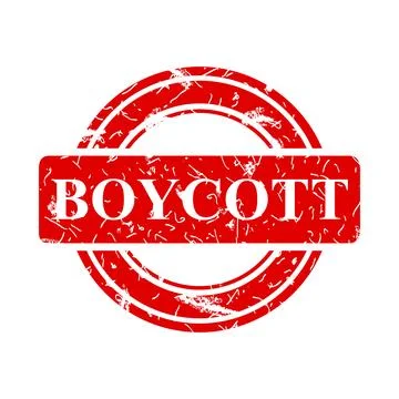 Boycott, simple rust vector red circle vector rubber stamp effect Stock Illustration