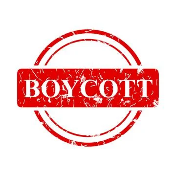 Boycott, simple rust vector red circle vector rubber stamp effect Stock Illustration