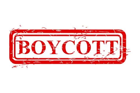 Boycott, simple vector dirty grunge, red rectangle vector rubber stamp effect Stock Illustration
