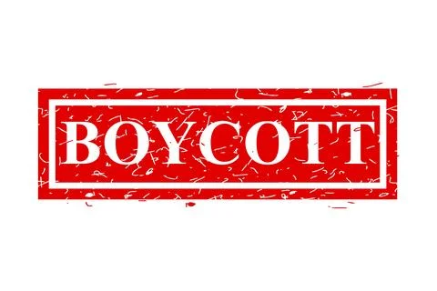 Boycott, simple vector dirty grunge, red rectangle vector rubber stamp effect Stock Illustration