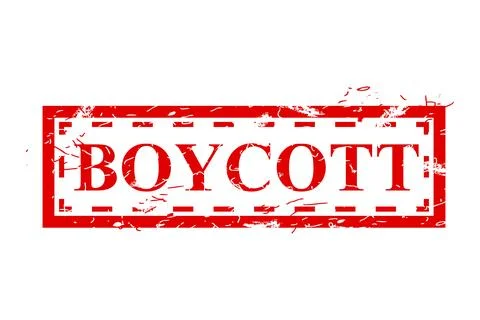 Boycott, simple vector dirty grunge, red rectangle vector rubber stamp effect Stock Illustration
