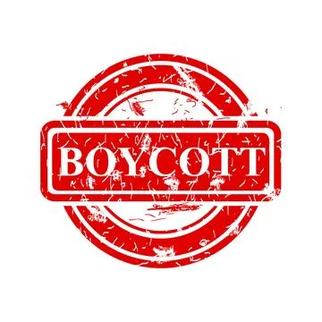 Boycott, simple vector dirty rust red circle vector rubber stamp effect Illustrazione stock
