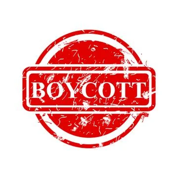 Boycott, simple vector dirty rust red circle vector rubber stamp effect Stock Illustration