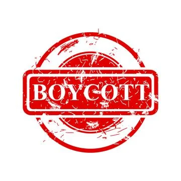 Boycott, simple vector dirty rust red circle vector rubber stamp effect Illustrazione stock