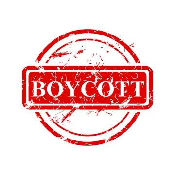 Boycott, simple vector dirty rust red circle vector rubber stamp effect Stock Illustration