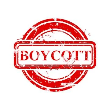 Boycott, simple vector dirty rust red circle vector rubber stamp effect Stock Illustration