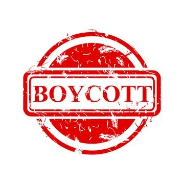 Boycott, simple vector dirty rust red circle vector rubber stamp effect Stock Illustration