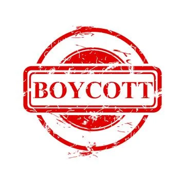 Boycott, simple vector dirty rust red circle vector rubber stamp effect Stock Illustration