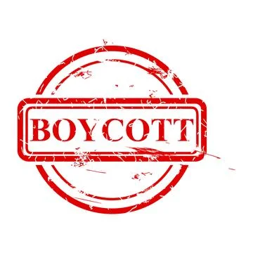 Boycott, simple vector dirty rust red circle vector rubber stamp effect Stock Illustration