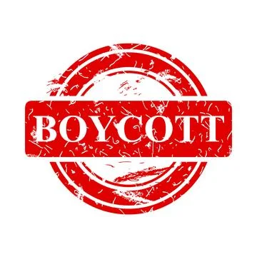 Boycott, simple vector dirty rust red circle vector rubber stamp effect Stock Illustration