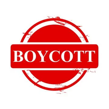 Boycott, simple vector dirty rust red circle vector rubber stamp effect Stock Illustration