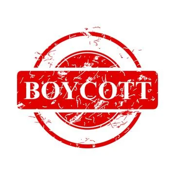 Boycott, simple vector dirty rust red circle vector rubber stamp effect Stock Illustration