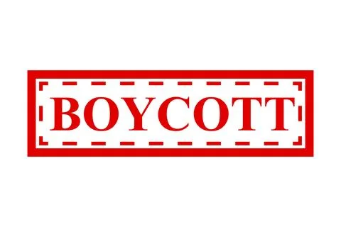 Boycott, simple vector red simple rectangle vector rubber stamp effect Illustrazione stock