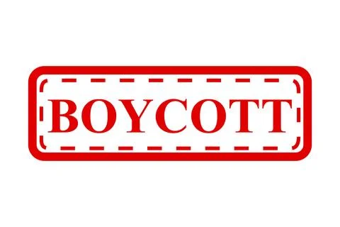 Boycott, simple vector red simple rectangle vector rubber stamp effect Stock Illustration