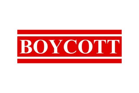 Boycott, simple vector red simple rectangle vector rubber stamp effect Illustrazione stock