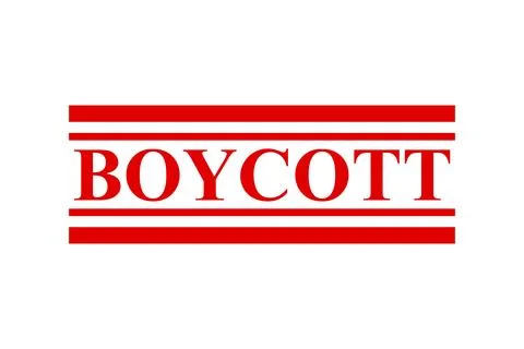 Boycott, simple vector red simple rectangle vector rubber stamp effect Stock Illustration
