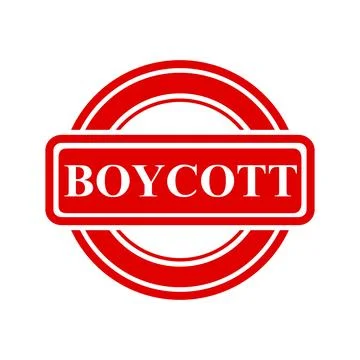 Boycott, simple vector red simple circle vector rubber stamp effect Stock Illustration