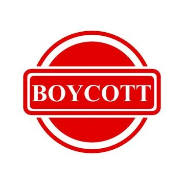Boycott, simple vector red simple circle vector rubber stamp effect Stock Illustration