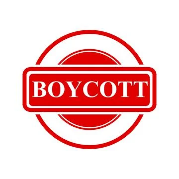 Boycott, simple vector red simple circle vector rubber stamp effect Stock Illustration