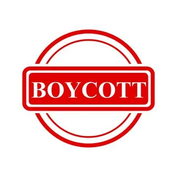 Boycott, simple vector red simple circle vector rubber stamp effect Stock Illustration