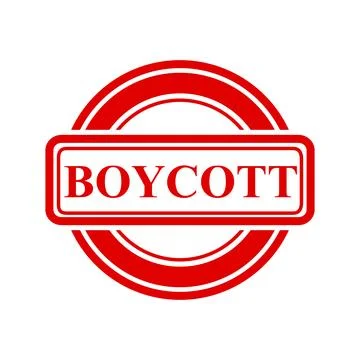 Boycott, simple vector red simple circle vector rubber stamp effect Stock Illustration