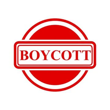 Boycott, simple vector red simple circle vector rubber stamp effect Stock Illustration