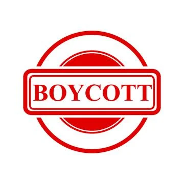 Boycott, simple vector red simple circle vector rubber stamp effect Stock Illustration