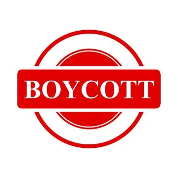 Boycott, simple vector red simple circle vector rubber stamp effect Stock Illustration