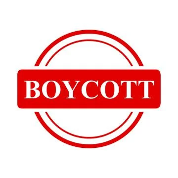Boycott, simple vector red simple circle vector rubber stamp effect Stock Illustration