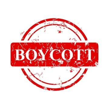 Boycott, simple vector rust red circle vector rubber stamp effect Stock Illustration