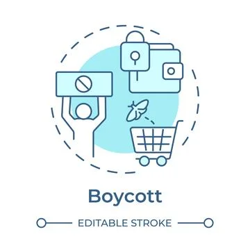 Boycott soft blue concept icon Stock Illustration