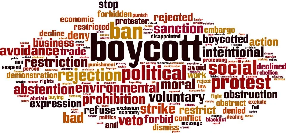 Boycott word cloud Stock Illustration