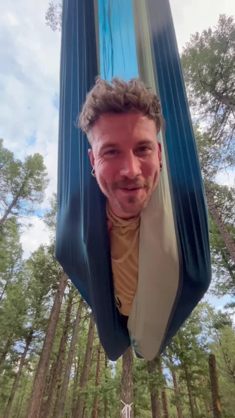 Boyfriend Has Too Much Fun In Double-Decker Hammock, Bailey, Colorado, USA - 22  库存影片 345264836