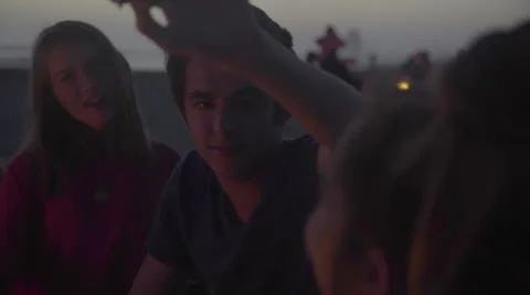 Boyfriend playfully feeds girlfriend Stock Footage 53467494