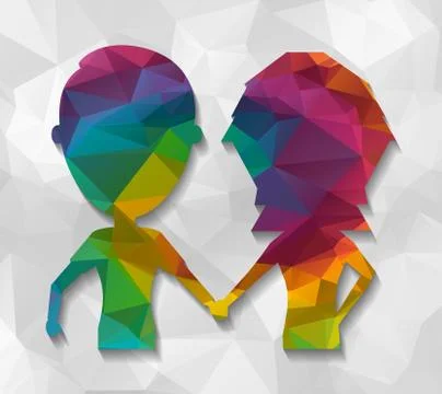 Boyfriends low poly 스톡 일러스트