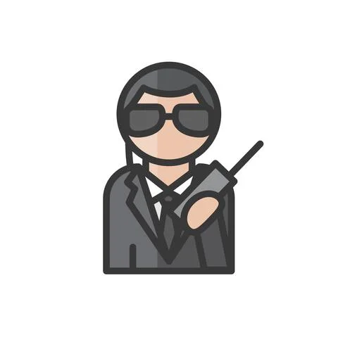 Boyguard avatar. Security man. Profile user, person. People icon. Vector illu Stock Illustration