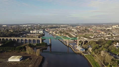 Boyne Viaduct Drogheda High Track With Sunshine Stock Footage 170937405