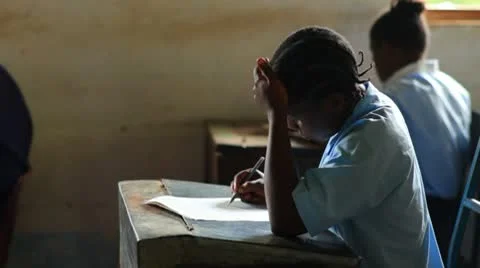 Boys and girls in a school in Kenya. Stock Footage