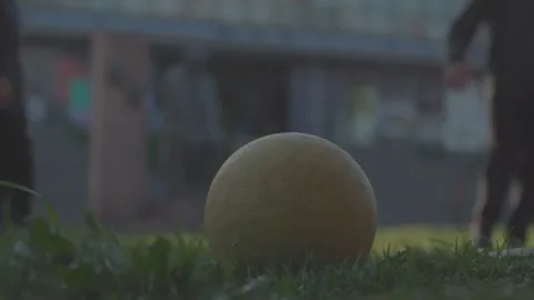 Boys are playing with ball 9 Video stock 323619733