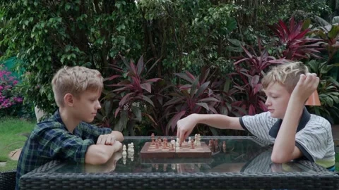 Boys are playing the chess Stock-Footage 155565107