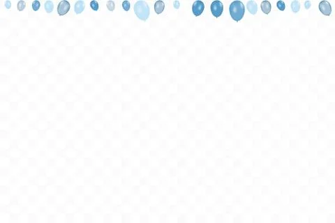 Boy's birthday. Composition of vector realistic blue balloons isolated on Illustrazione stock