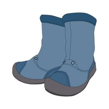 Boys boots on white background Stock Illustration