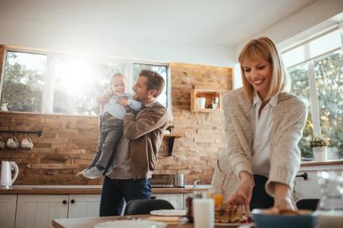 Boys, breakfast is served Stock Photos