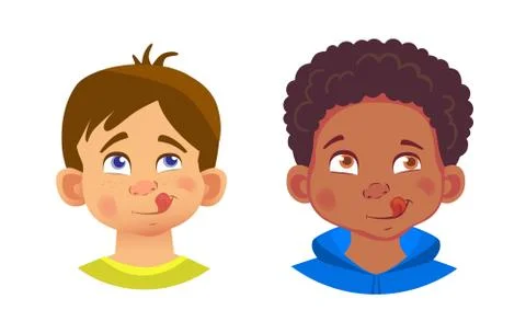 Boys character set Stock Illustration