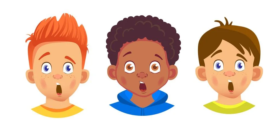 Boys character set Stock Illustration